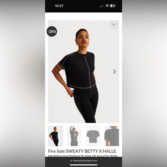 Halle Berry X Sweaty Betty Patience Split Back Tee - Picture 3 of 7